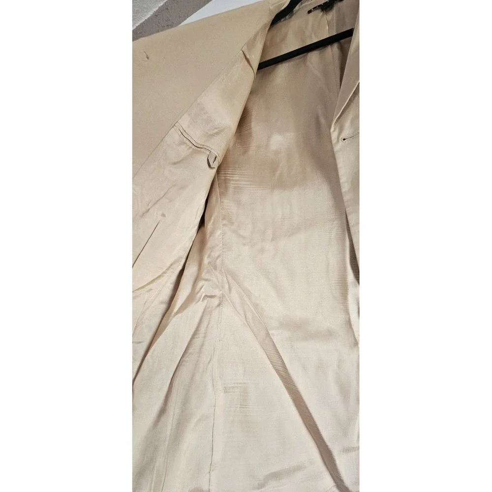 Vtg Sisley 3 Buttoned‎ blazer 48-L dress pants 46-L cotton khaki suit Italy made